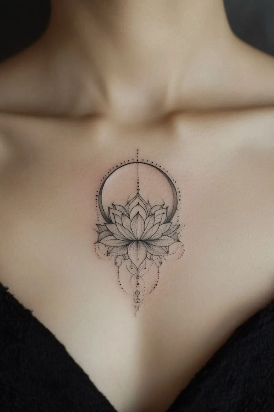 30+ Alluring Sternum Tattoo For Women